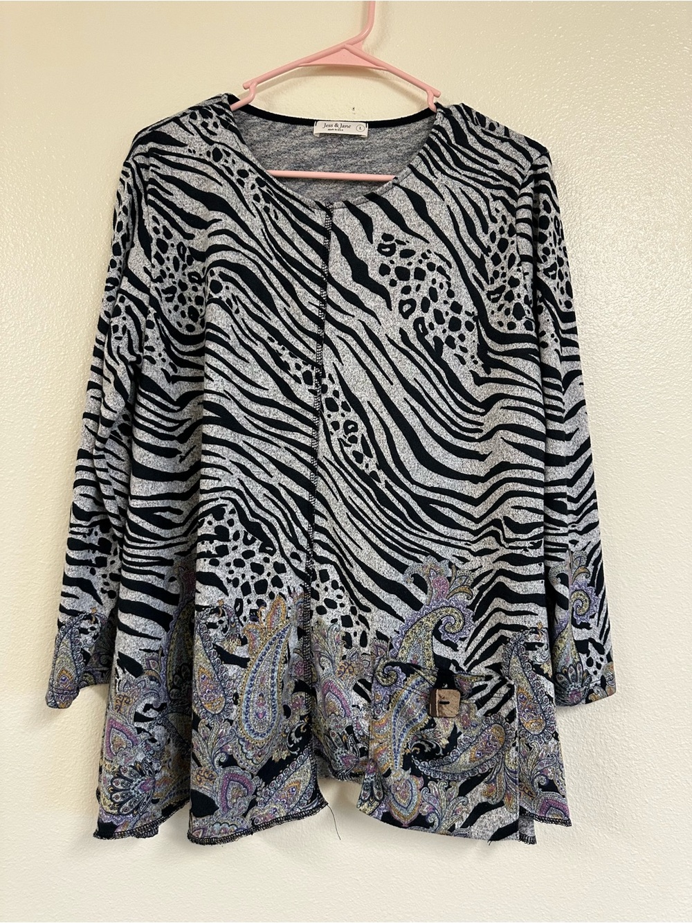 Jess & Jane Animal Print Blouse